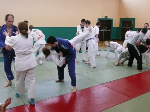 Class doing Koshinage